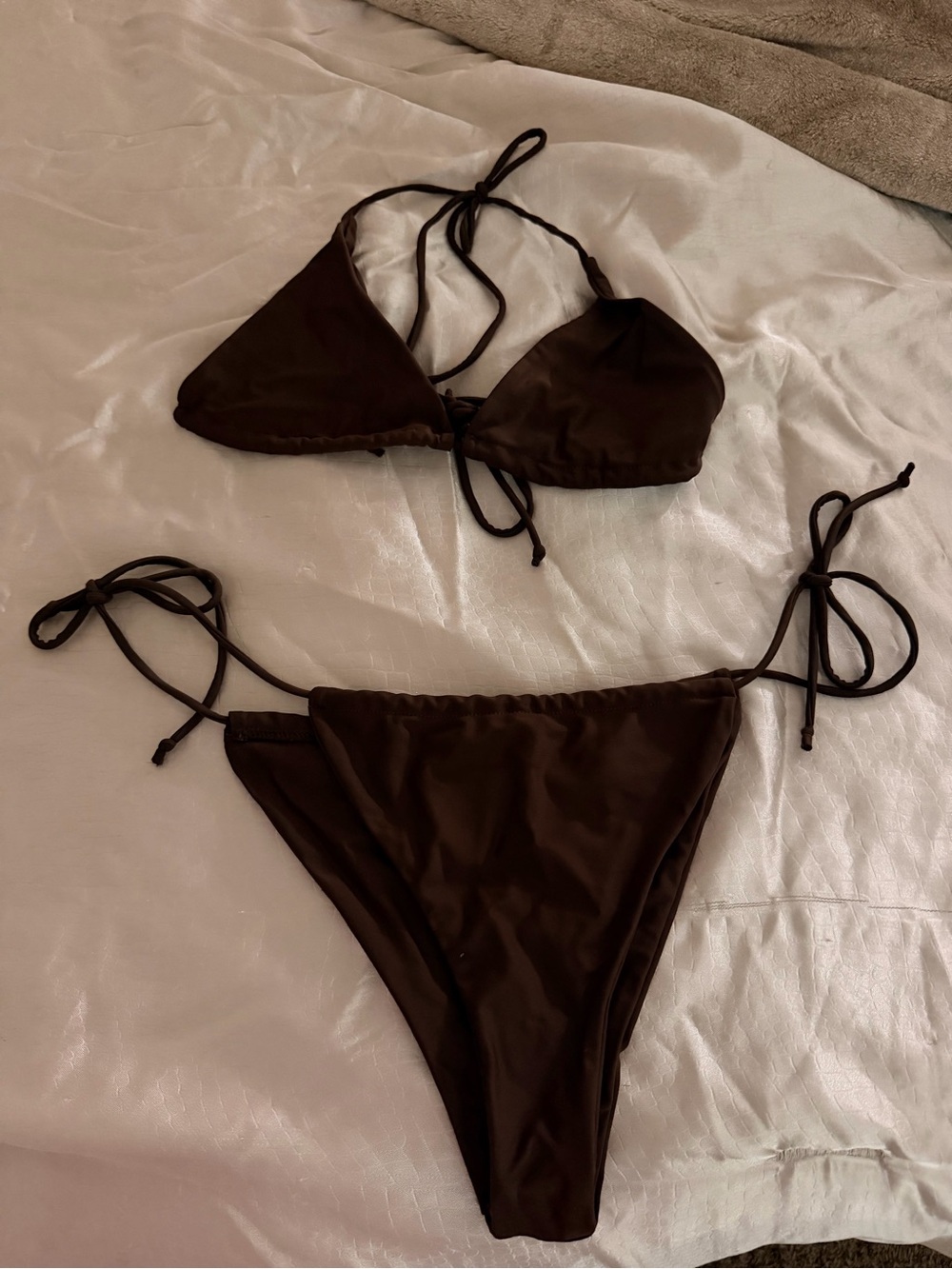Brown String Bikini Set